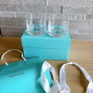 Tiffany & Co. Crystal Glass Set Candle Holders with Box